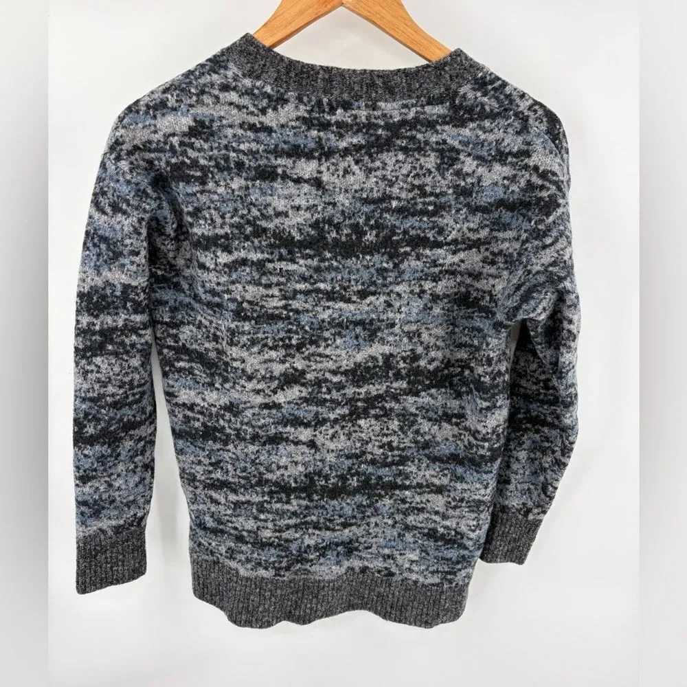 Athleta women’s Westlake wool blend textured knit cardigan sweater fog camo sz M